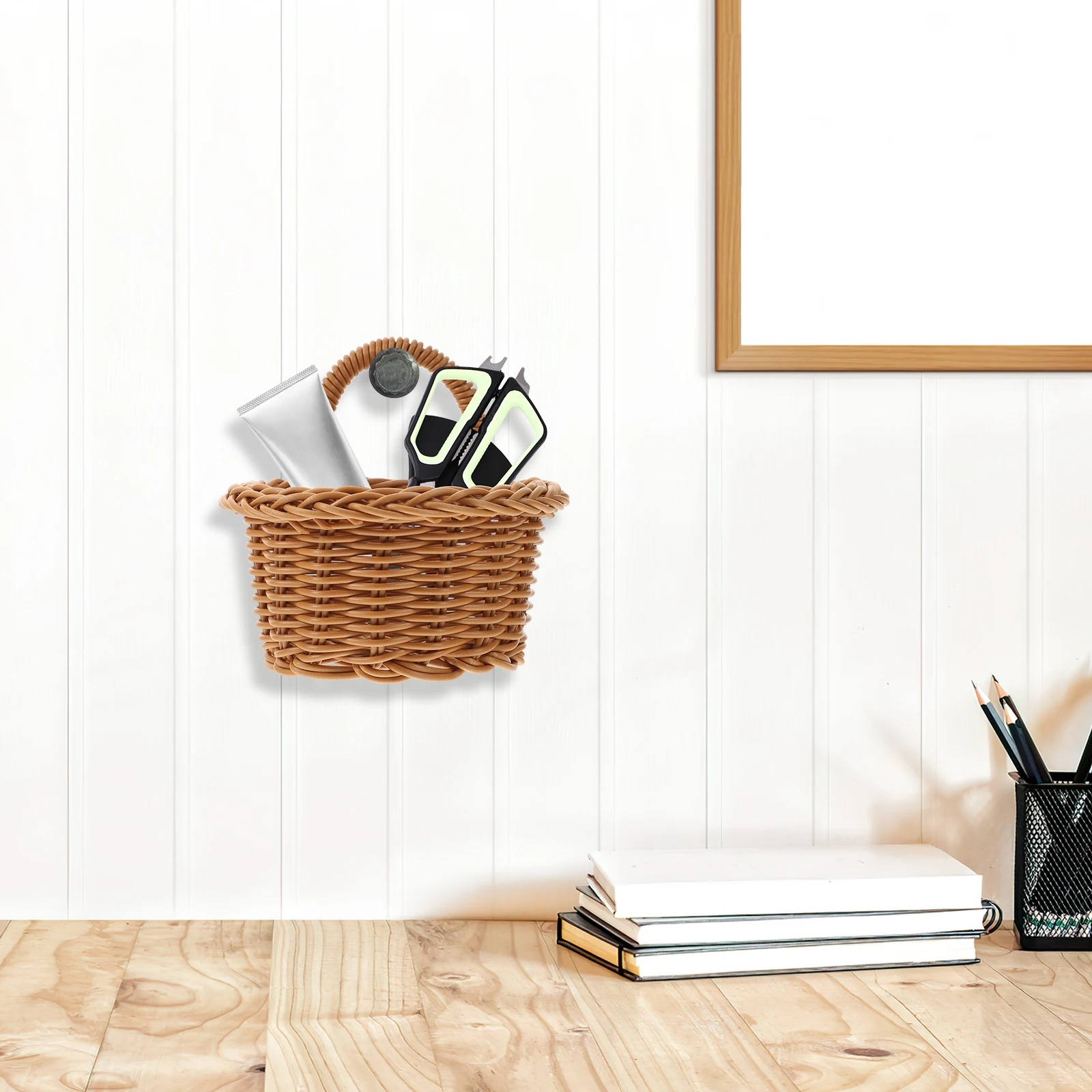 

Imitation Vine Storage Baskets Woven Farmhouse Onion Garlic Hanging Retro Kitchen Vegetable Ginger Small Baskets for Storage