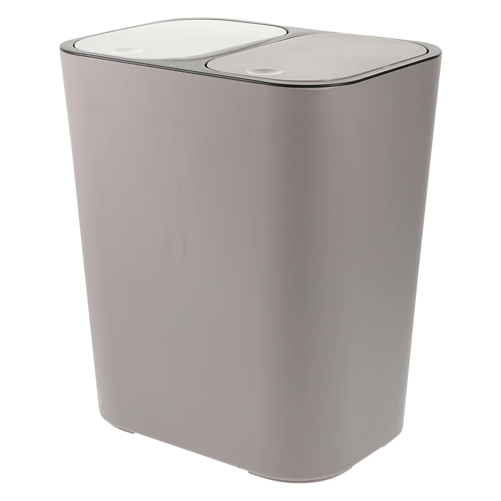 

Grey PP Dual Compartment Trash Can Household Waste Bin Kitchen Bathroom Dry Wet Separation Garbage Container Reusable