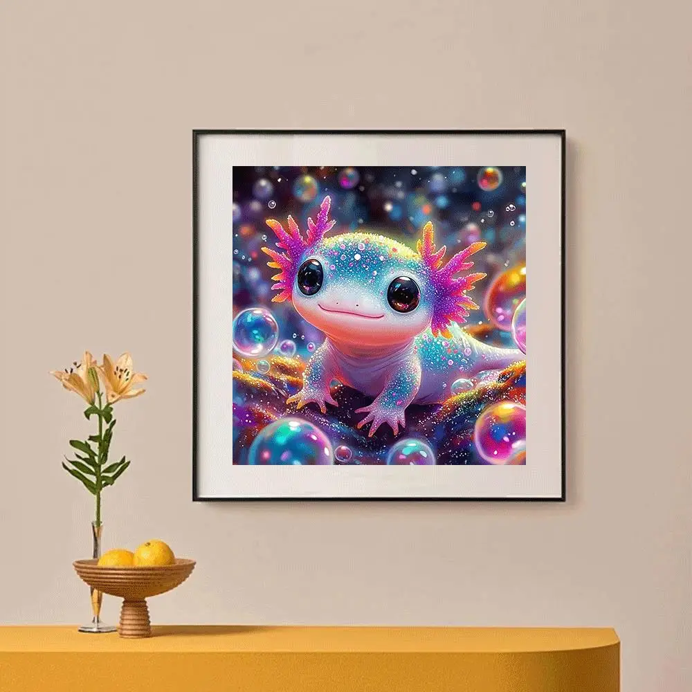Huacan DIY Diamant Malerei Nette Axolotl Voll Platz/Runde Mosaik Cartoon Tier Kunst Strass Bild 5D Wohnkultur – Detail 2