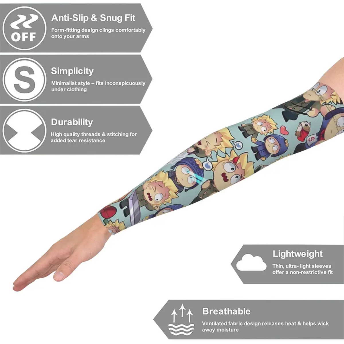 South Park- Tweek X Craig Collage Outdoor Arm Sleeves Sun UV Protection Cover Summer Cycling Tattoo Sleeves