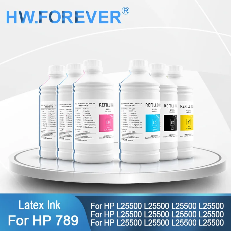

Для HP 789 латексные чернила для HP 789 чернильный картридж для принтера HP DesignJet L25500 латексные чернила 1000 мл/бутылка 792 831 латексные чернила