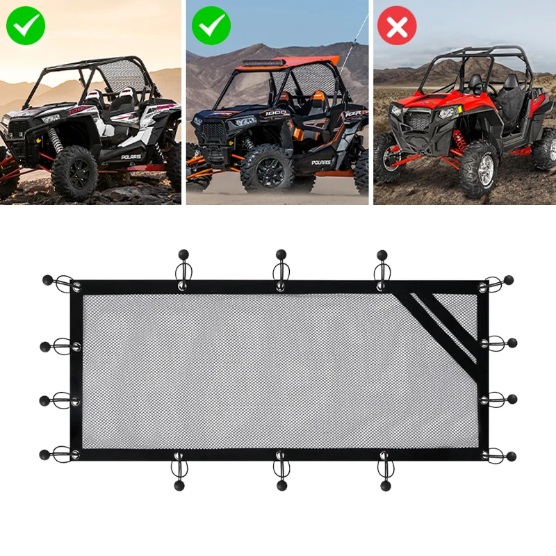 

For RZR 570 800 900 1000 XP Turbo (2 Seater 2015-2024) XP 1000 2014-2021 Polaris RZR Rear Window Mesh Net