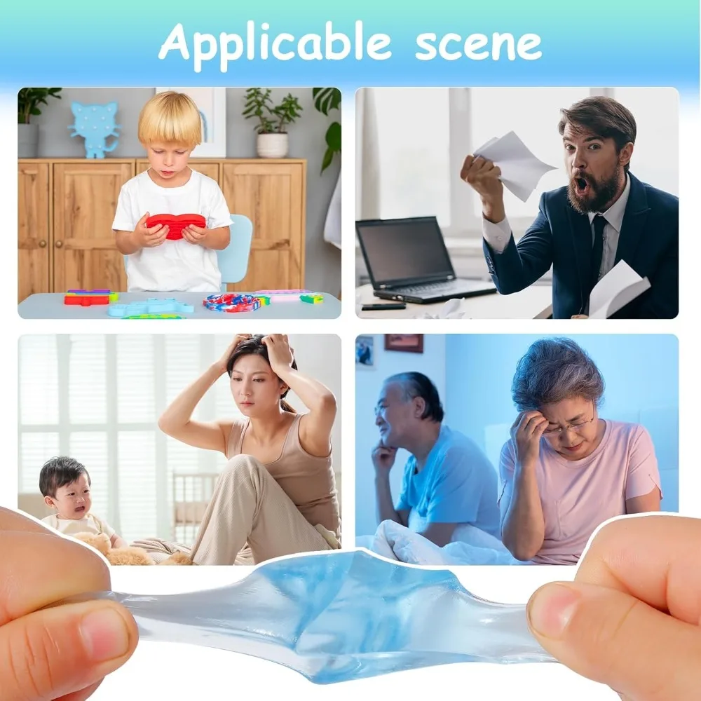 10-60 Stück Sensorische Fidget-Würfel Eiswürfel Quetschbare Stressabbau-Handtherapie für Erwachsene Klassenzimmerpreis – Detail 5