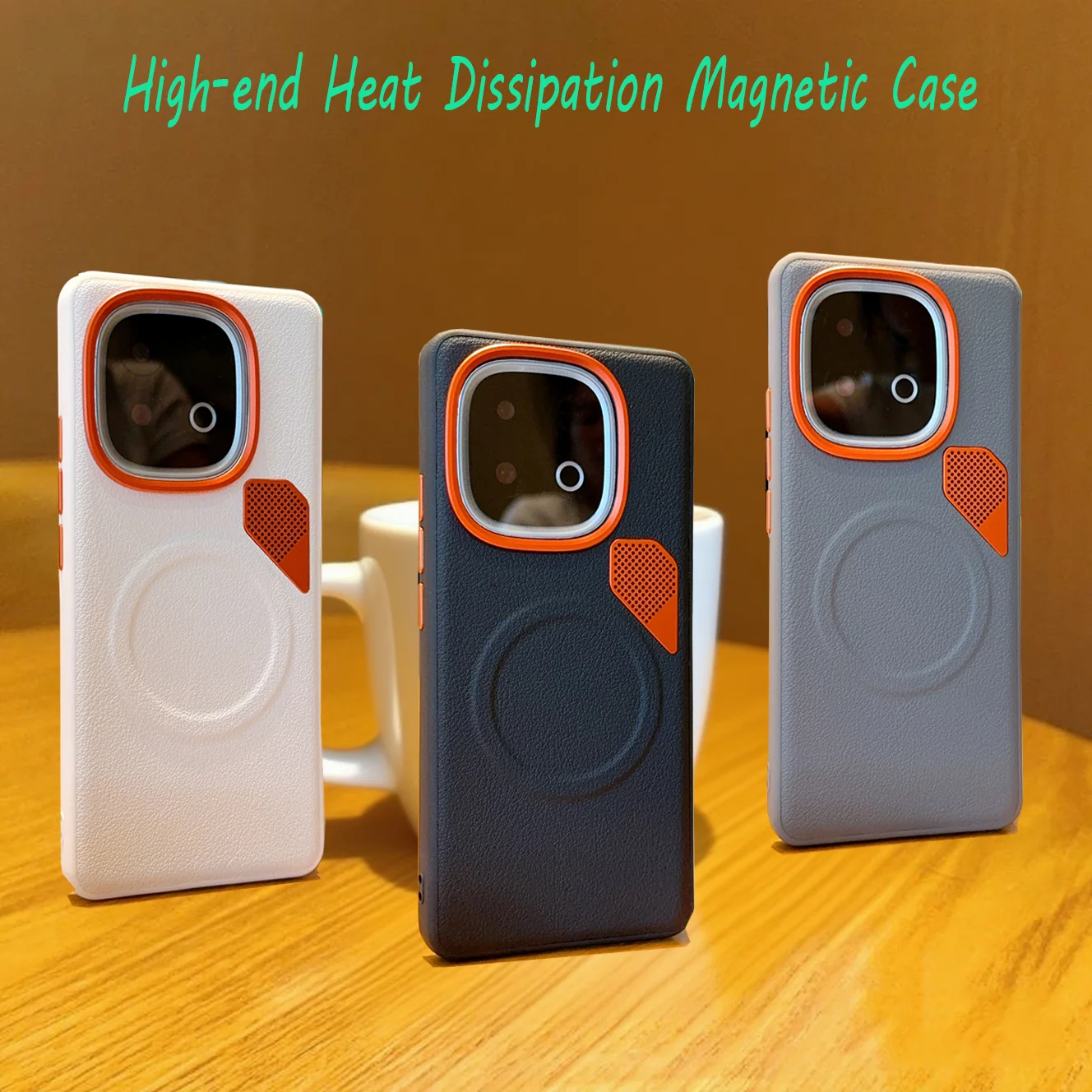 

Чехол с рассеиванием тепла для Vivo iQOO Z10 Turbo Pro Y300 GT Magsafe, роскошный магнитный прочный противоударный чехол из искусственной кожи для iQOO 13