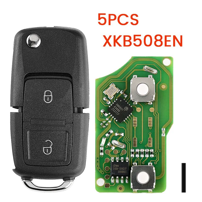 XKB508EN Draad Universele Afstandsbediening Sleutel 2 Knop Fob Voor VW B5 Stijl Voor Xhorse VVDI Key Tool 10 stks/partij-N25R