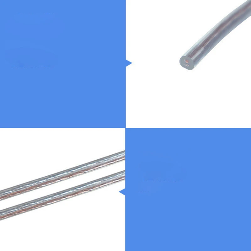 1M-50M Transparent  Round 2 Core Electrical Cable Clear Tinned Copper Wire Home Bedroom Bar Lighting Lamp Fitting v27