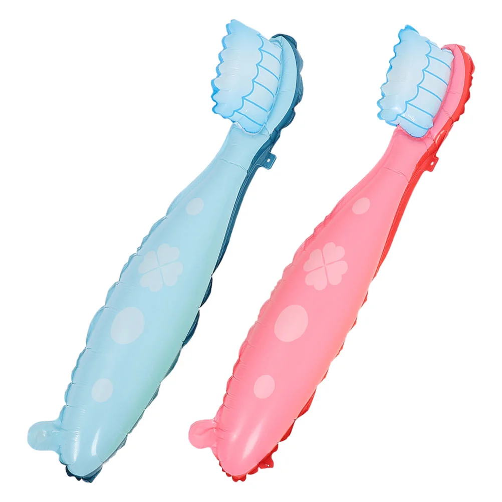 

2 Pcs Toothbrush Balloon Baby Toddler Dental Care Decor Party Accessories Inflatable Dental Health Toothbrush Balloon Toys