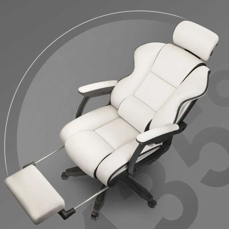 Leather Lumbar Support Modern Office Chair Wheels Design Handle Free Shipping Mobile Swivel Chair Lazy Lounge Sillas Furniture