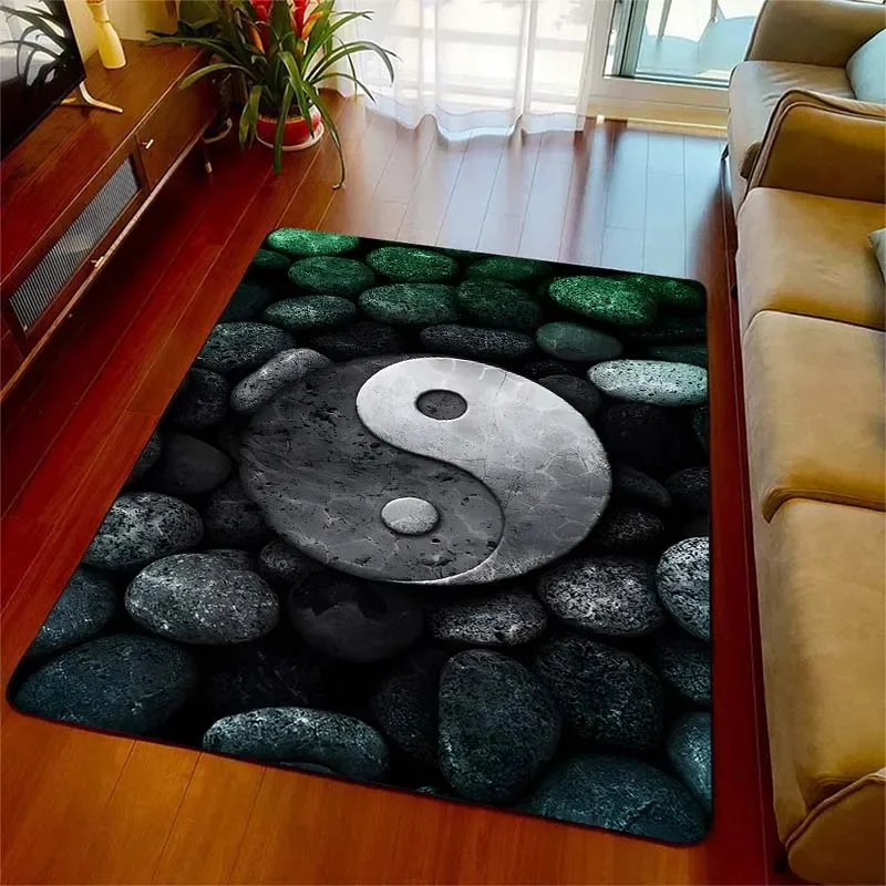 15 Size Taoism Yin Yang Art Pattern Rug Carpets for Bedroom Living Room Sofa Mat Creative Door Mat Cloakroom Home Decor Area Rug