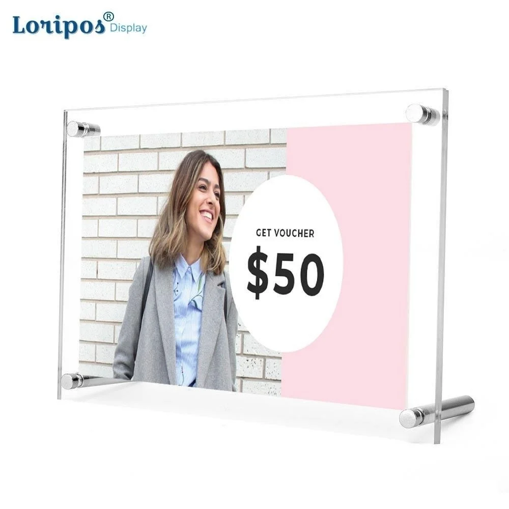 

Acrylic Photo Frame Metal Screw Photo Frame Sign Display Store Promotion Poster Stand Desk Photo Stand Acrylic Picture Frame