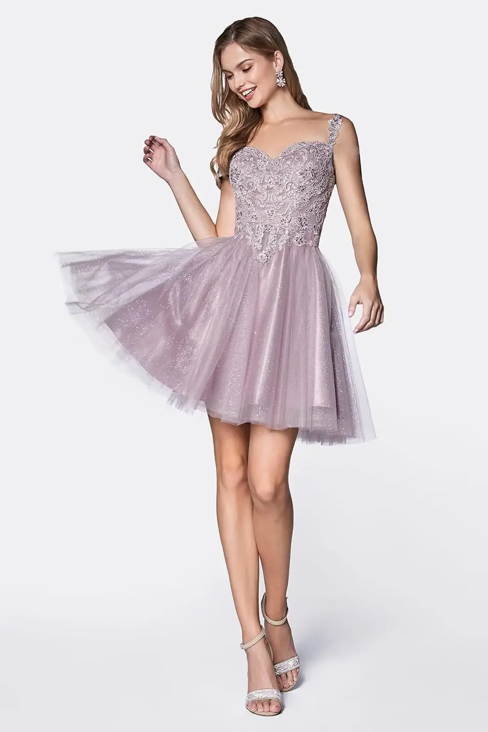 Tulle Homecoming Dress for Teens Short Quinceanera DAMA Lace Sequin Prom Dress Above Knee , Mini Cocktail Dresses