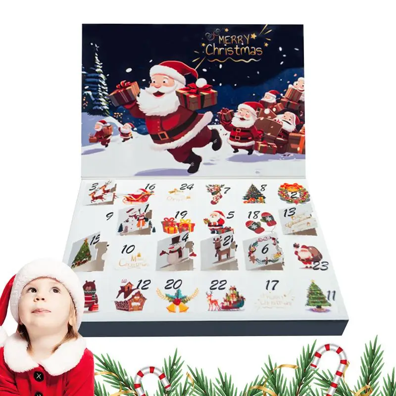 Fillable Christmas Advent Calendar Boxes Festival Calendar Box for Annual Meeting Colorful Party Favor for Adults & Children