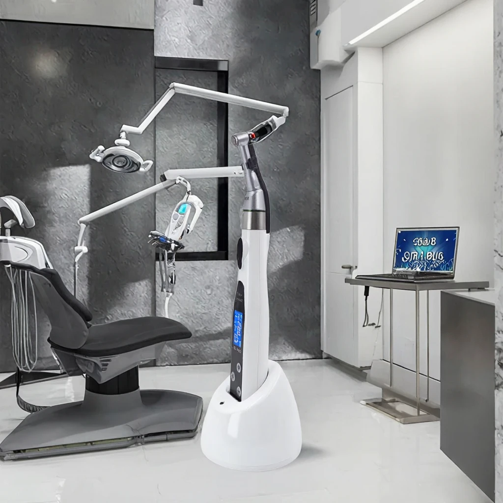 Elektrische den tal Endo-motor Draadloos LED 16:1 Contrahoekreductiekop Roestvrijstalen handstuk met lage snelheid