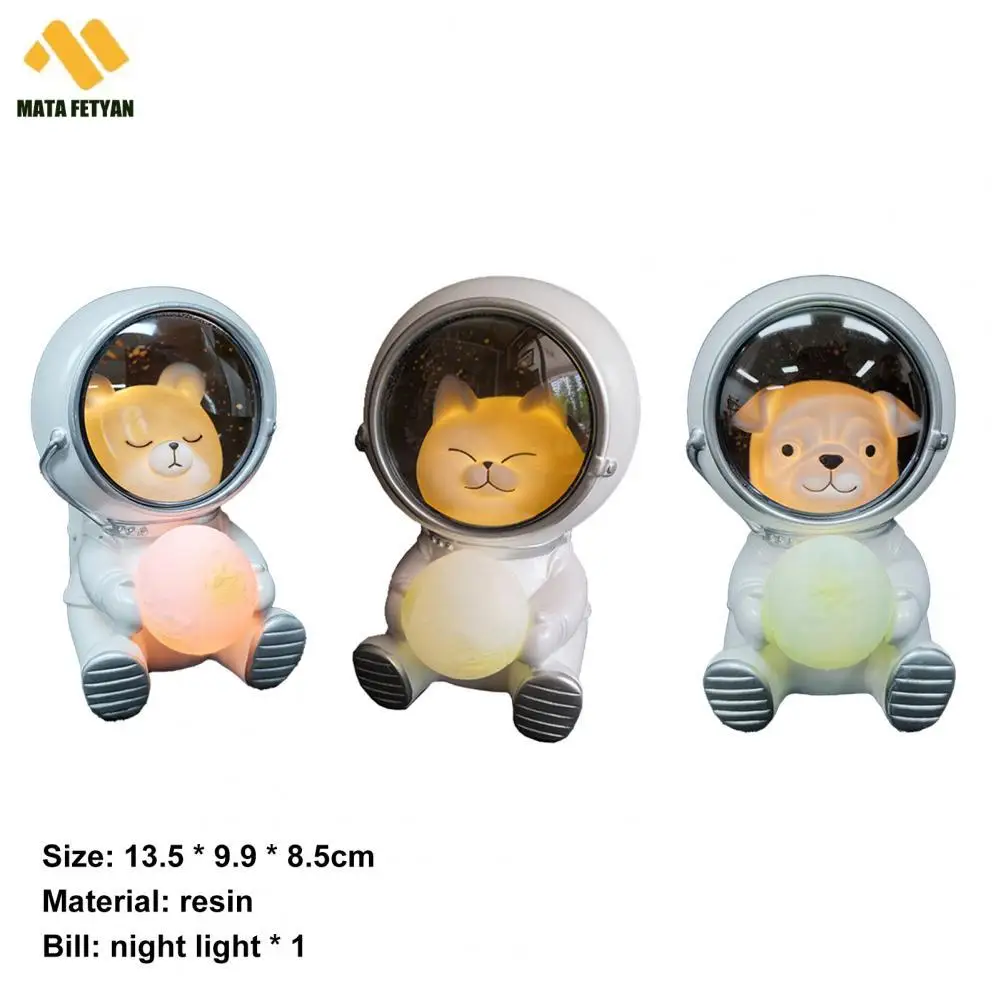 Creativo astronauta luce notturna carino Pet Spaceman luce notturna decorazione della casa regalo per bambini ornamenti per camera da letto luci lampade astronauta