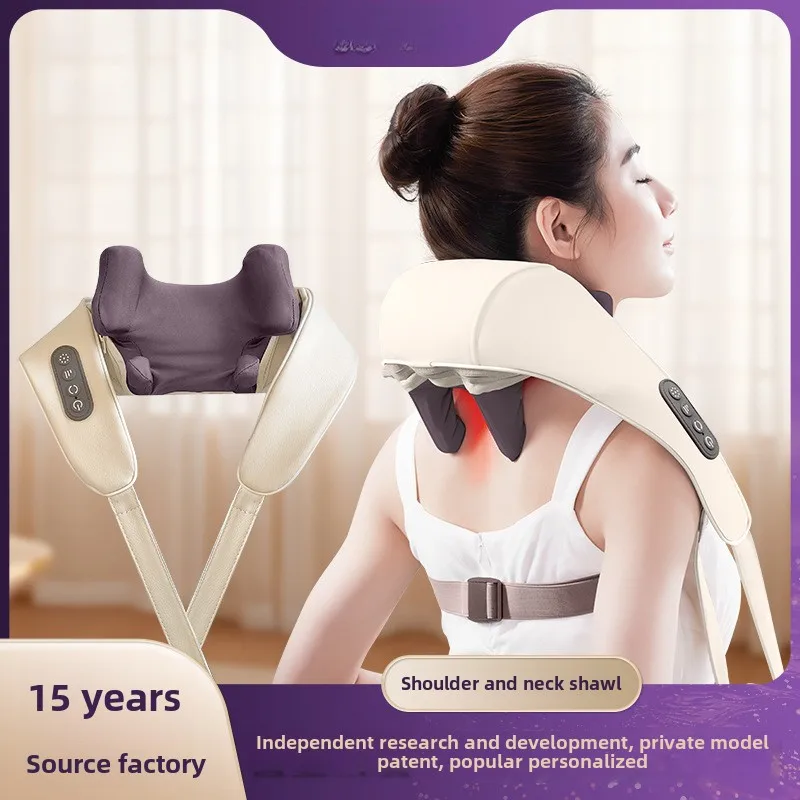 Shoulder and neck massager Cross-border kneading neck massage shawl charging hot compress neck trapezius cervical spine massager