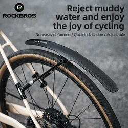 ROCKBROS Road Cycling Fender Front/Rear Tire Bike Fender Easy Installation Aluminum Alloy Support Road Bicycle Fender Fix Gear