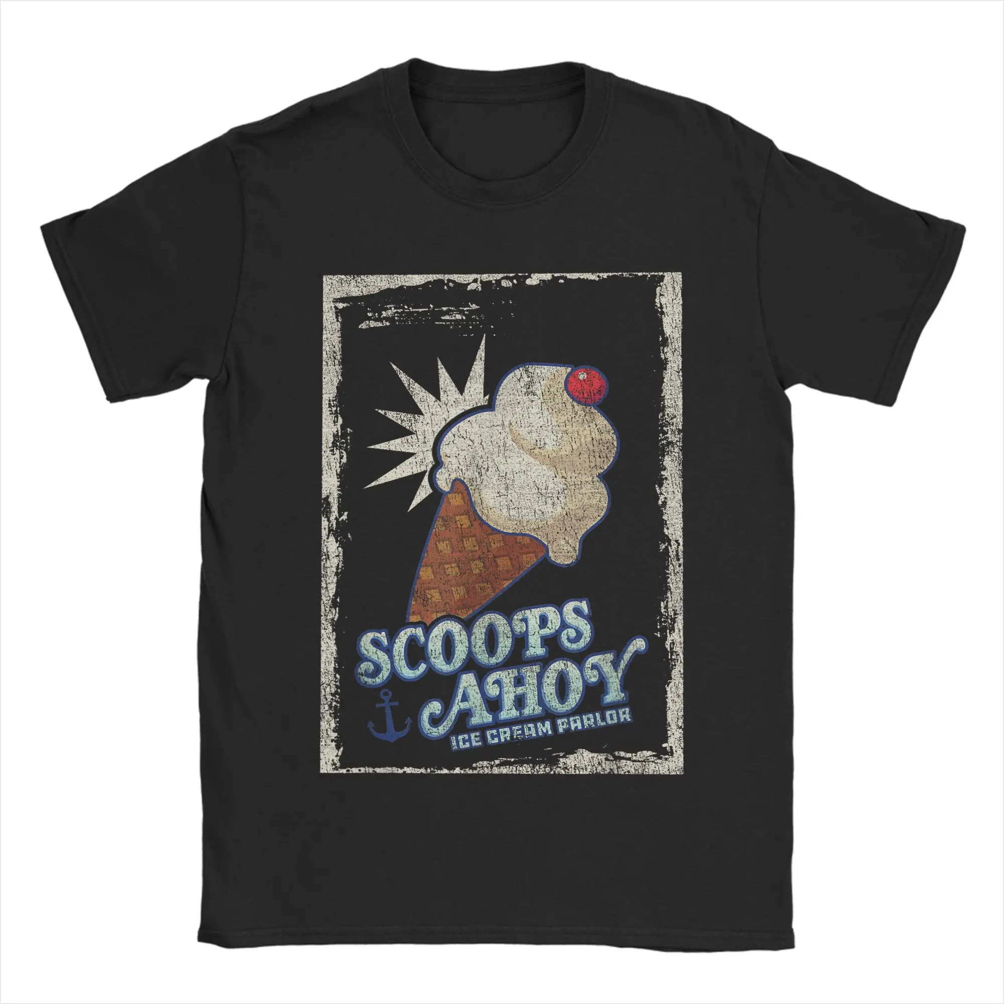 Scoops Ahoy Ice Cream Cone T Shirts Men 100% Cotton Fashion T-Shirt Round Neck  Tee Shirt Short Sleeve Clothing Unique