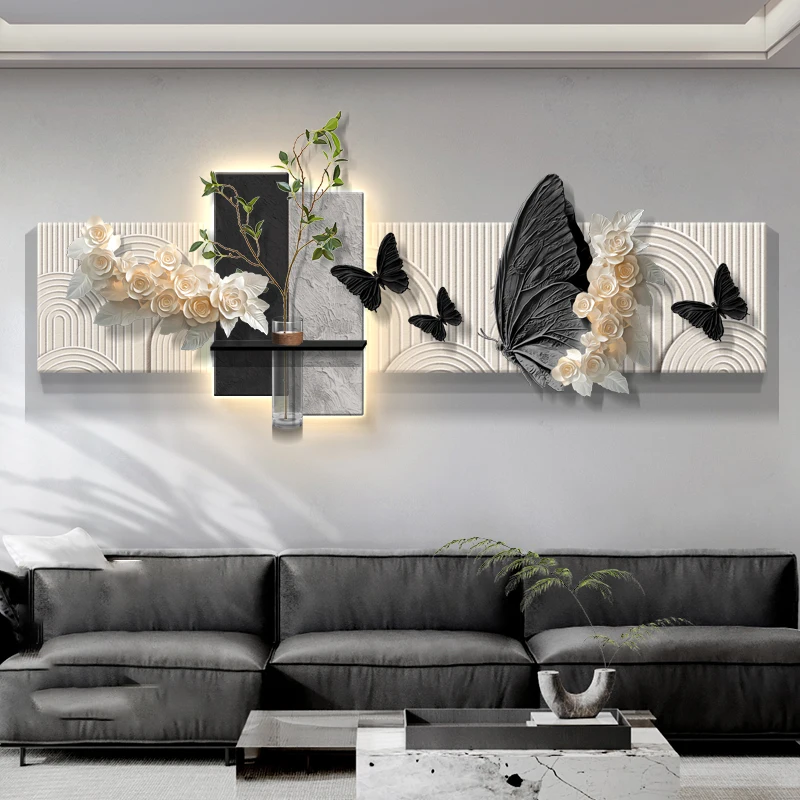 Modern decoration living room corridor LED decorative painting sandstone sofa bedroom mural light