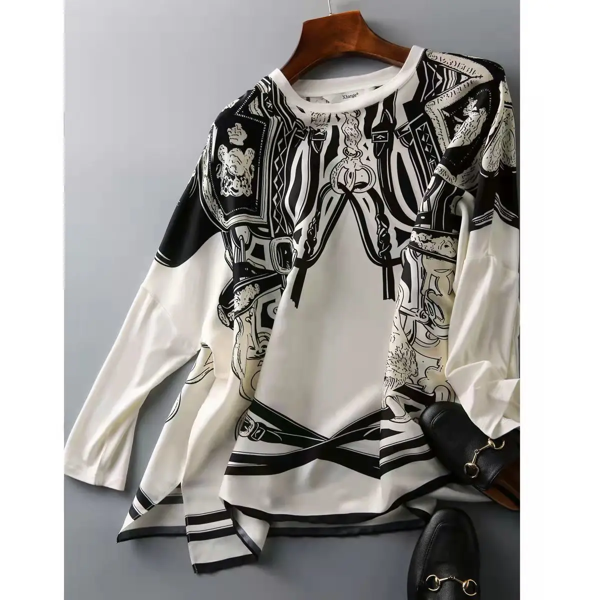 Fashion Blouses Women Summer Spring Elegant Retro Flowers Printed Shirts Tunic Tops Office Ladies Loose Blusas Feminina NZ23