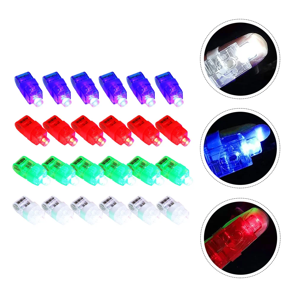 24 Pcs Flashing Aldult Glowing Finger Lamp Student Flashlight Flashlights for Kids Plastic up Ring Party Supplies Rings
