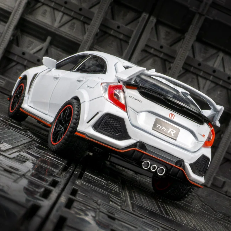 1:32 Honda Civic Type-R alloy car model doors and engine hood, trunk can be opened children's toy car with sound and lighting
