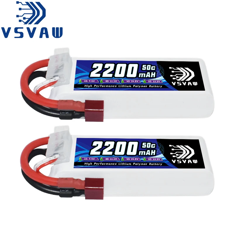 VSVAW 7.4V 2200mah 2S Drone Lipo Battery XT60 T Deans XT30 JST RC Parts 50C For FT012 Racing Boat Car Airplane Copter FPV Drone