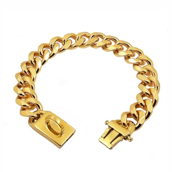 गोल्ड डॉग कॉलर स्टेनलेस स्टील पालतू धातु चोकर 19 मिमी चौड़ा लीड मध्यम बड़े कुत्तों के लिए पालतू फ्रेंच बुलडॉग लैब्राडोर रिट्रीवर 8 best sales कुत्ते की चेन कॉलर - №7