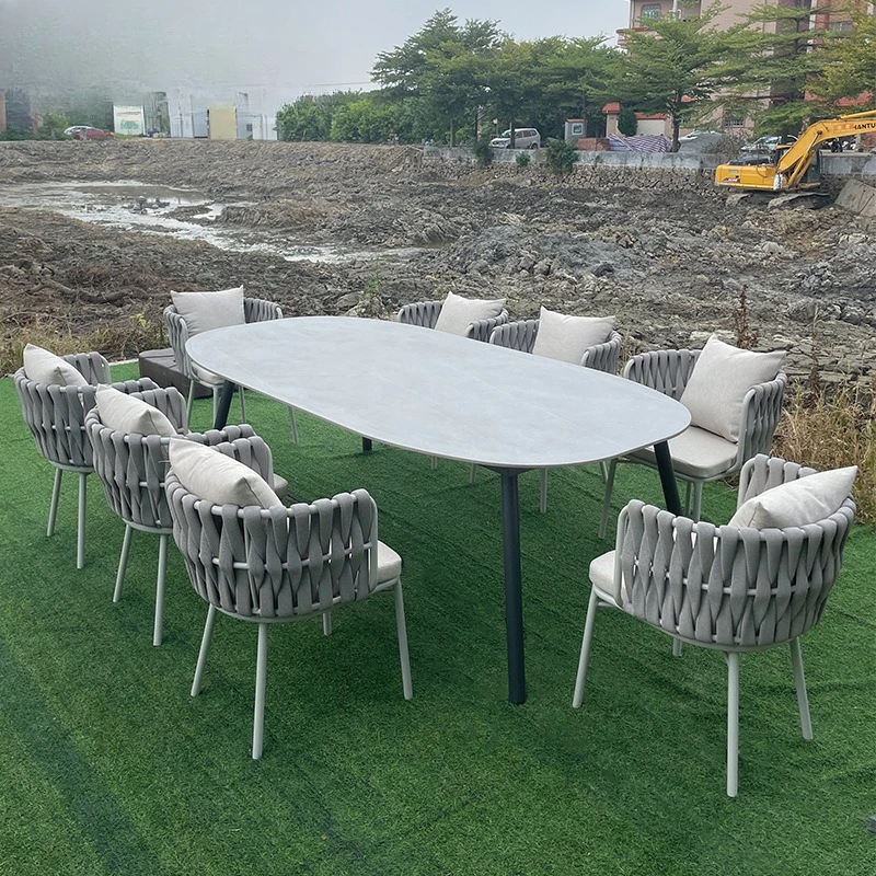 

Outdoor Furniture Courtyard Garden Rope Chair Outdoor Scenic Area Hotel Waterproof Sunscreen Marble Meal
