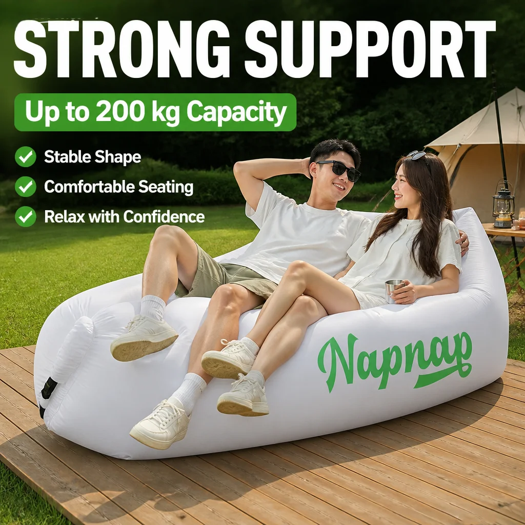 Modern Reclining Factory Pillow Inflatable Sofa Spot Outdoor Portable Foldable Lazy Air Bed Sleeping Bag Oxford Park