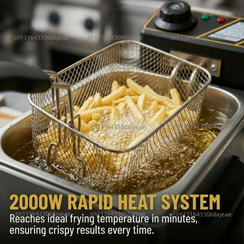 European 3L Visual Electric Fryer, Fried Chicken, French Fries, Commercial French Fries Machine, Bottom Pot Removable