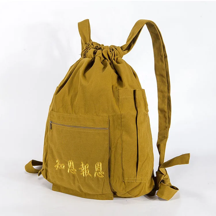 Buddhist Monk Bag Backpacks Canvas Zen Shaolin Monks Backpack Buddha Monk Bags Arhat Kung Fu Bag Meditation Lay Bales Cosplay、