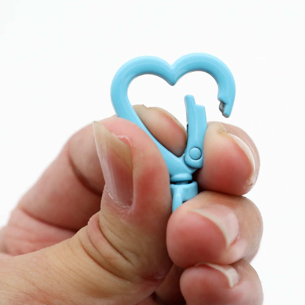 5pcs Heart Shape Trigger Clips Buckles Spring Buckle Snap Hook Lobster Clasp Hooks Split Key Ring For Diy Keychain Accessories