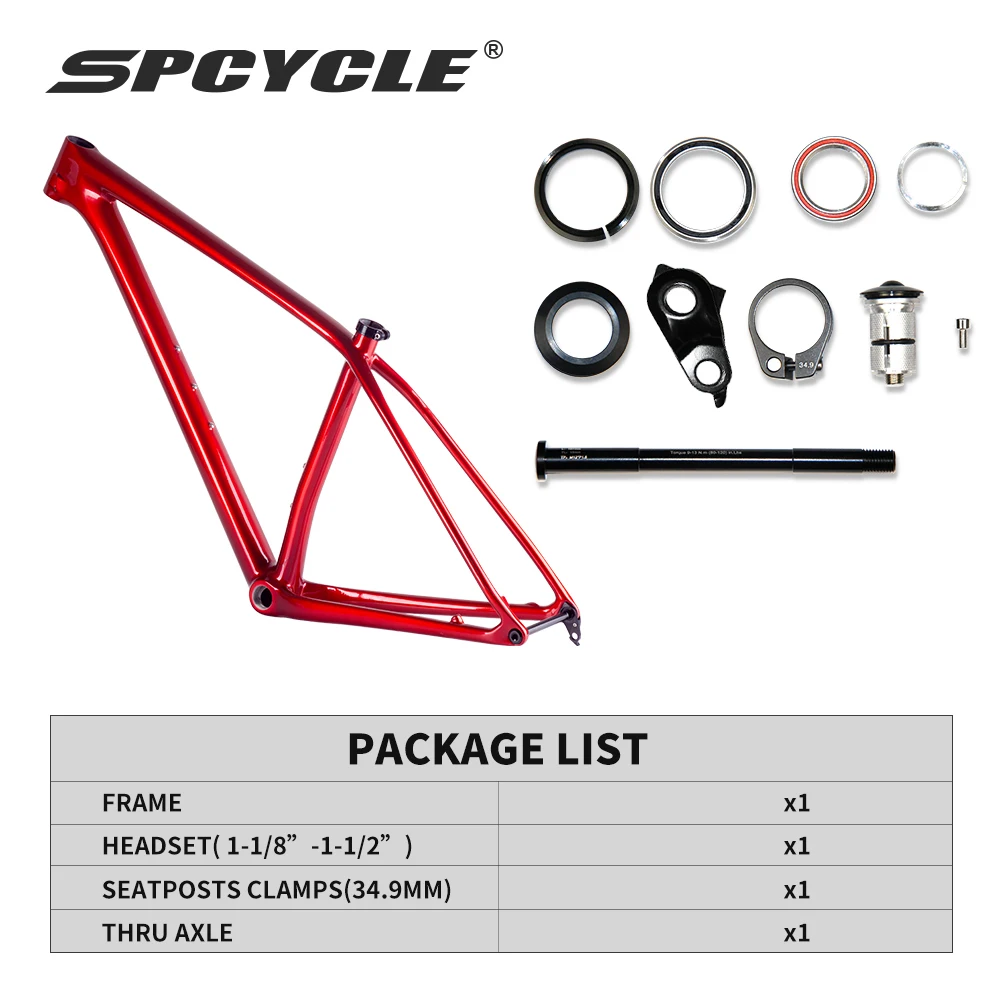 Spcycle 29er MTB Carbon Frame T1000 Carbon Hardtail Mountain Bike Frame BSA 148x12mm Boost Carbon MTB Frame 29