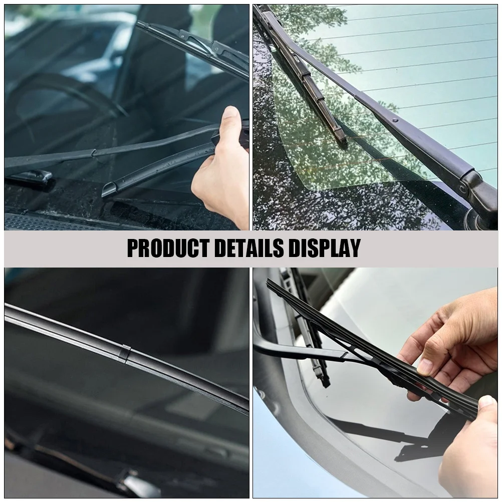 

10Pcs Frameless Wiper Blades Refills Durable Rubber Strip Weatherproof Clear Vision Easy Fix Car Wipers Window Wiper Strip