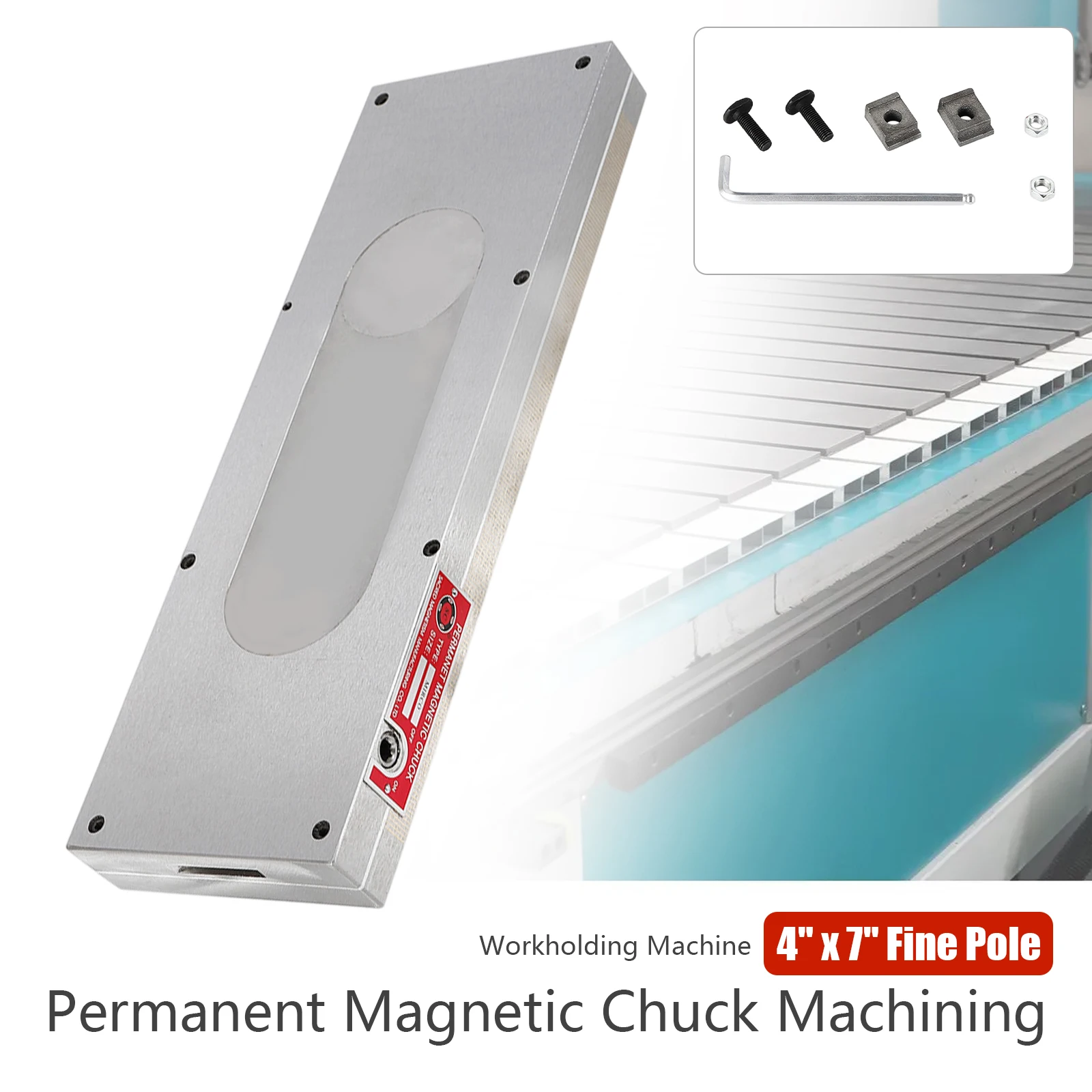 Imagem -03 - Permanent Magnetic Chuck Usinagem Workholding Machine Kits Pólo Fino x 7
