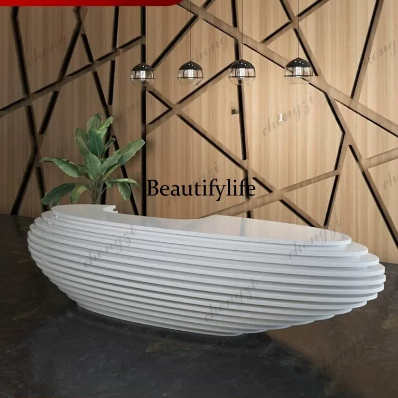 L181 Reception desk simple welcome front desk custom fashion paint special-shaped irregular creative checkout page
