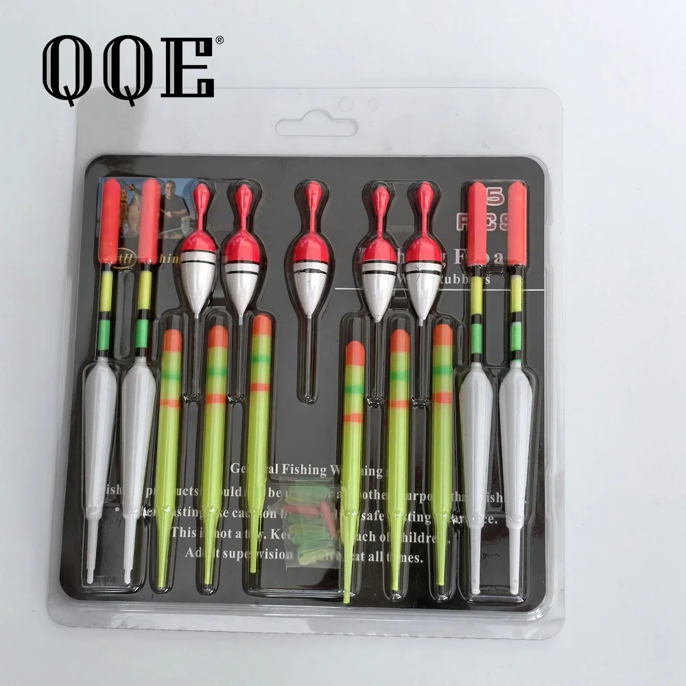 QQE 15Pcs/set  Portable Fishing Float with Multiple Size Combinations Suitable for Most Fish Hunting Outdoor Fishs Equipment