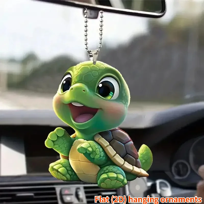 Cute Tortoise Rearview Mirrors Pendant Car Hanging Ornaments Car Decoration Accessories Gifts for Women Men Christmas Decoration