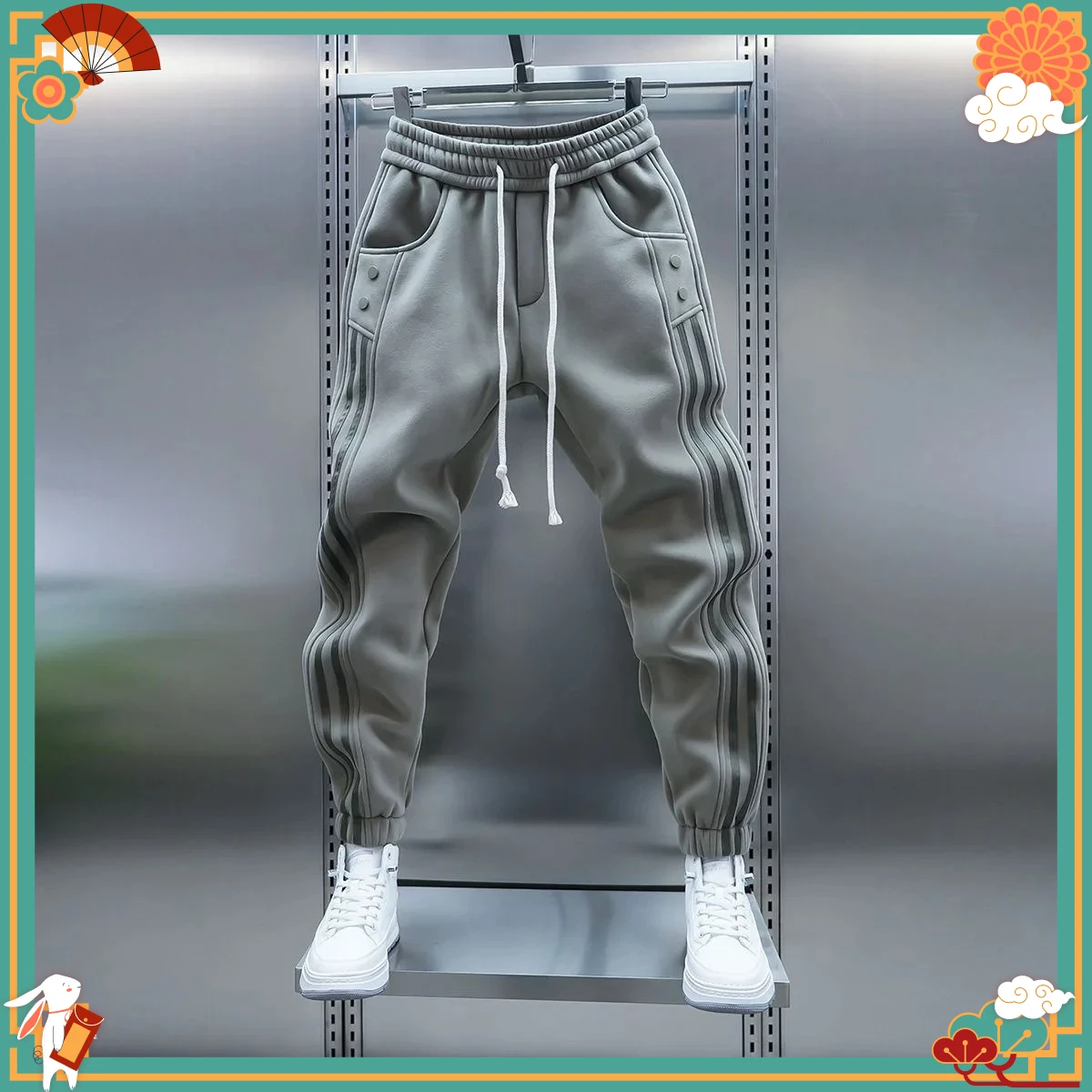 2026 Style Patchwork Casual Pants - Trendy Stretch Waist and Elasticated Leg Pants - Versatile and Fashionable Sports Leggings