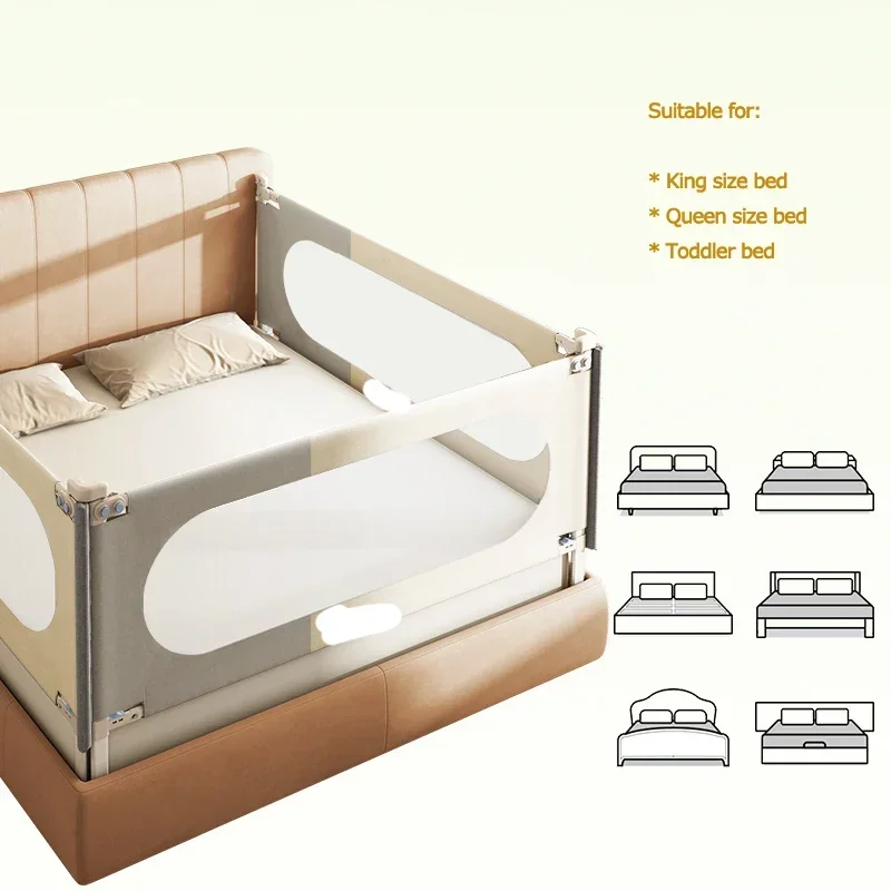 รางป้องกันเตียงแบบปรับได้อุปกรณ์ป้องกันด้านข้างสำหรับเด็กวัยหัดเดินรางเตียงเด็กทารก OEM แบบกำหนดเอง
