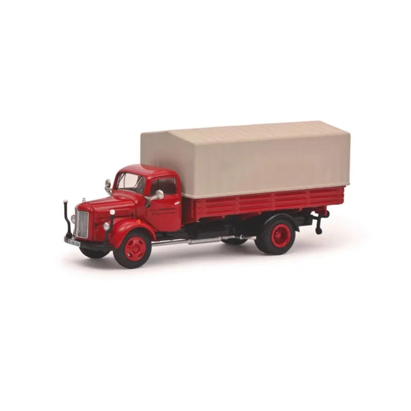 1:87 Scale MB L3500 Pickup Truck With Shed Transport Truck Simulation Alloy Car Model Static Display Collectible Toy Gift