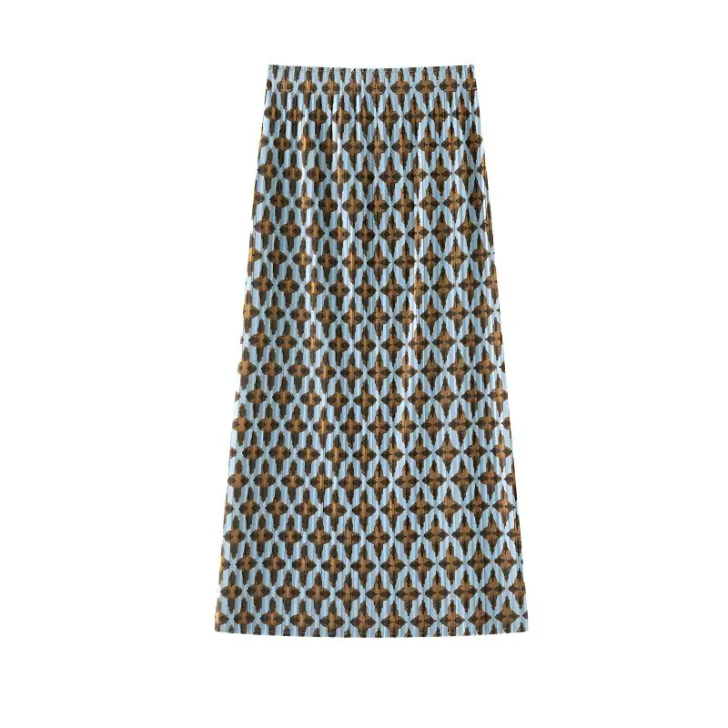 Sweet and fresh pleated skirt women's 2026 summer new age-reducing high waist floral loose medium and long skirt women