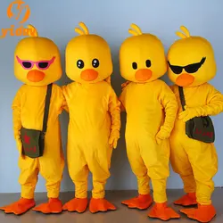 Cute Yellow Duck Mascot Puppet Cartoon Costume Adult Walking Doll Performance Props Funny Cosplay Clothing Birthday Parties