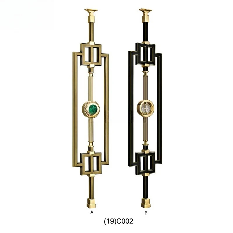 Luxurious brass floor standing staircase railing, terrace railing decoration