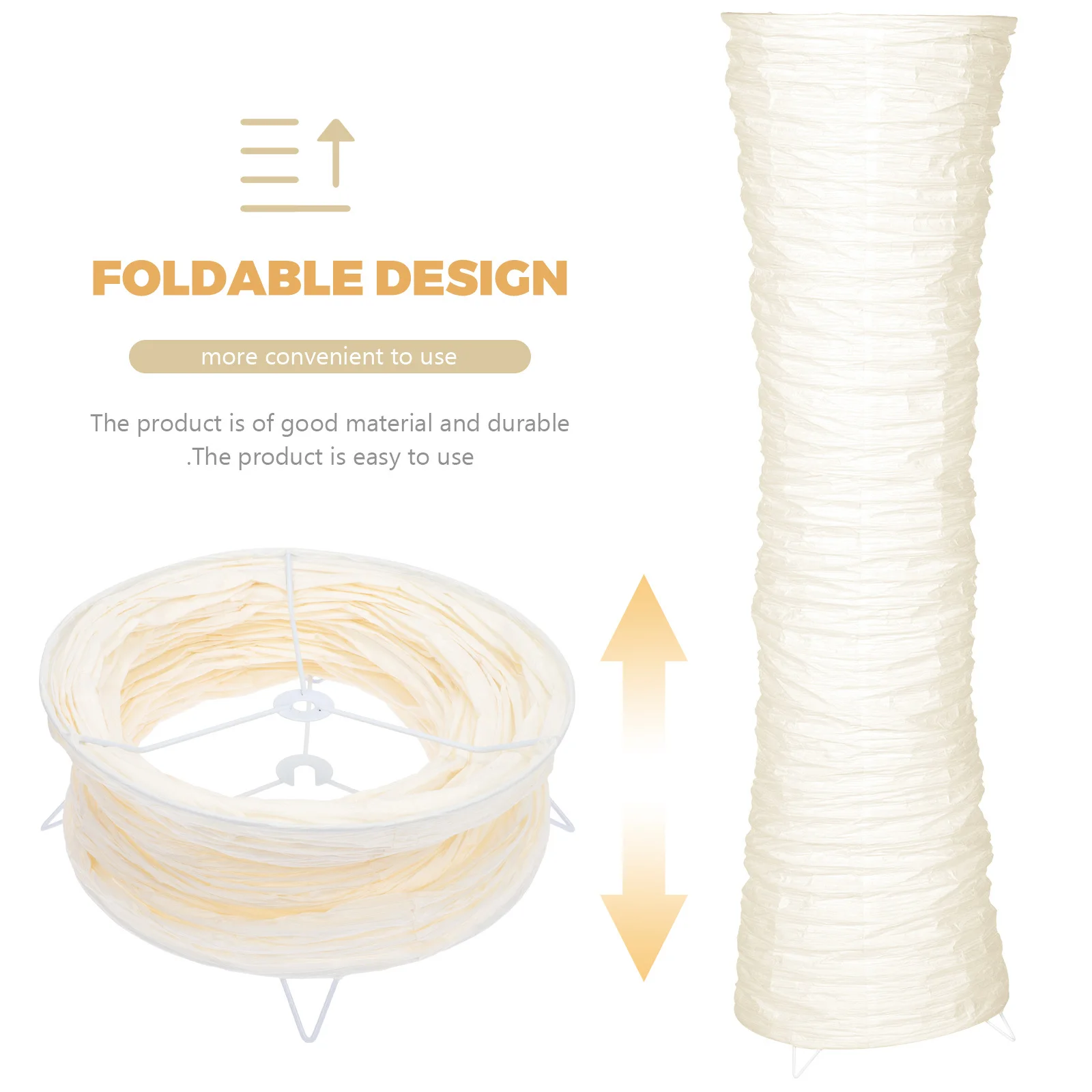 

Paper Floor Lamp Shade Premium Iron Frame Dust-Proof For Bedroom Lighting Accessory Vertical Lamp Cover