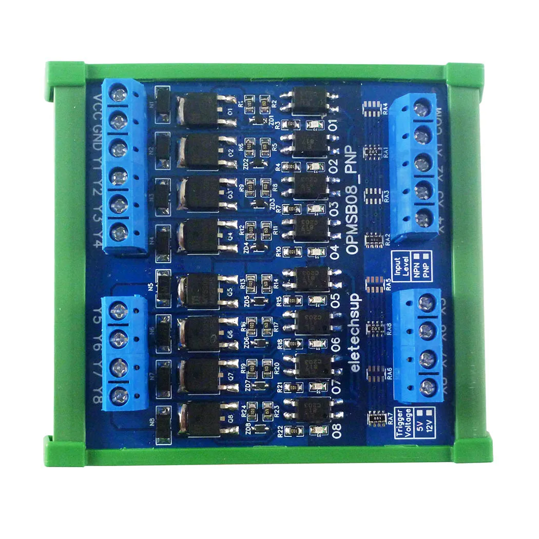 8CH DC 3.3-24V PWM Signal Amplifier 0-2kHz NPN/PNP Logic Level Converter LED Driver 5A IO Current Amplifier OPMSB08