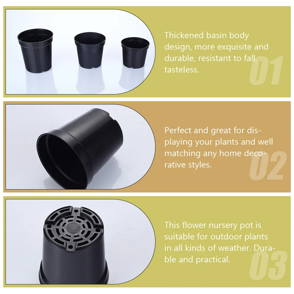 

20Pcs Plastic Gardening Pots Strong Reusable Flower Plant Containers for Balcony Yard Garden Decoration Modern Simple Style Fade