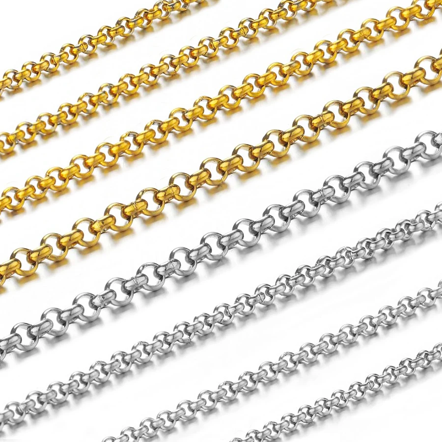 1 Meter 2-4mm Stainless Steel O-line Small Round Necklace Chain for DIY Body Chain Bracelet Jewelry Making Accessories