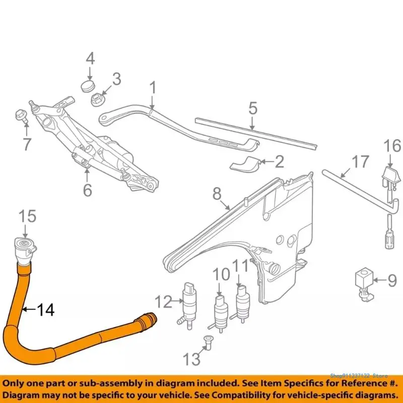 Washer Fluid Reservoir Windshield Filler Pipe for E91 328i 316i 318D 61667135409 Filler Hose