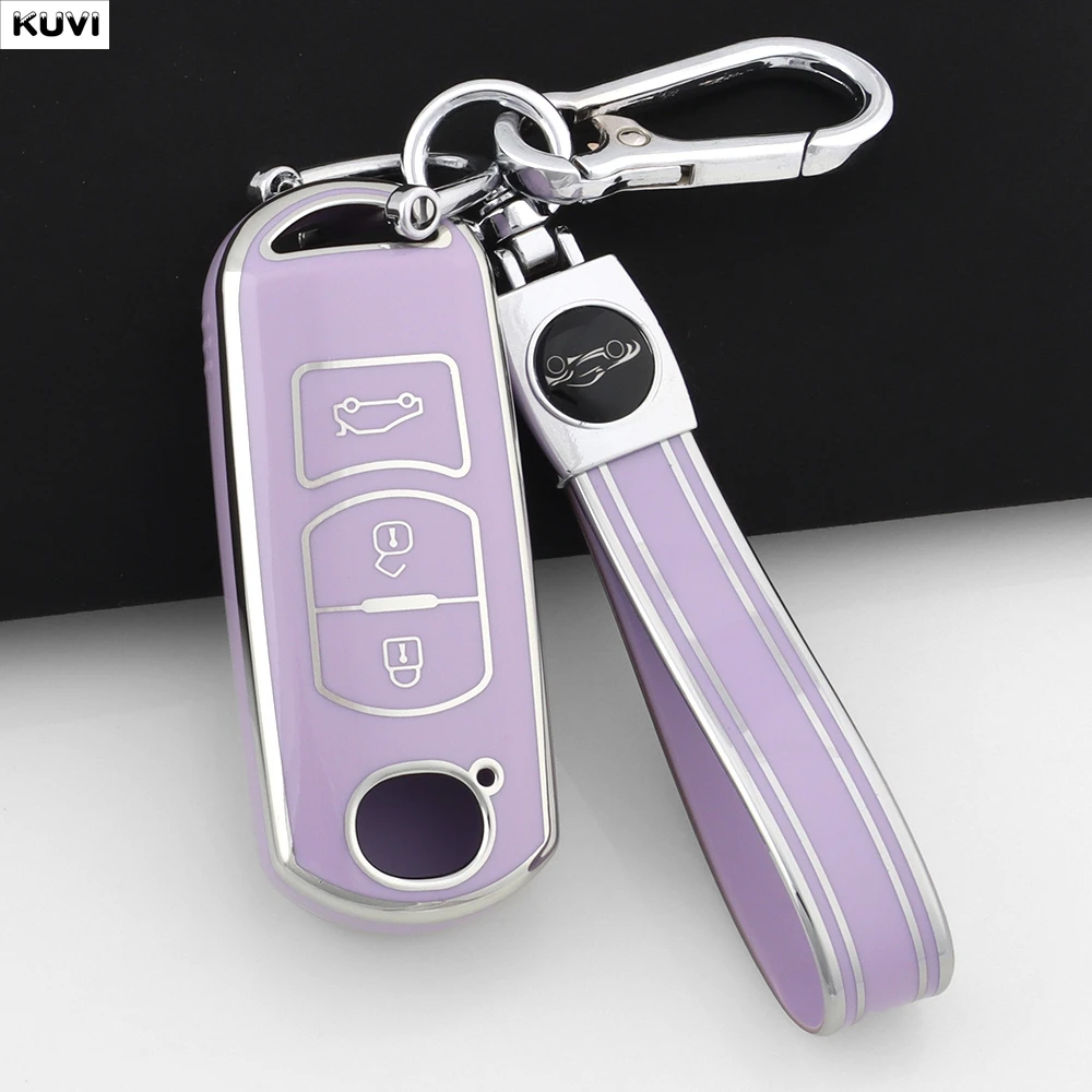 For Mazda 2 3 5 6 Axela Atenza Demio CX-3 CX5 CX-7 CX-9 MX-5 Fashion TPU Car Key Cover Case Bag Keychain Protector Accessories view 4